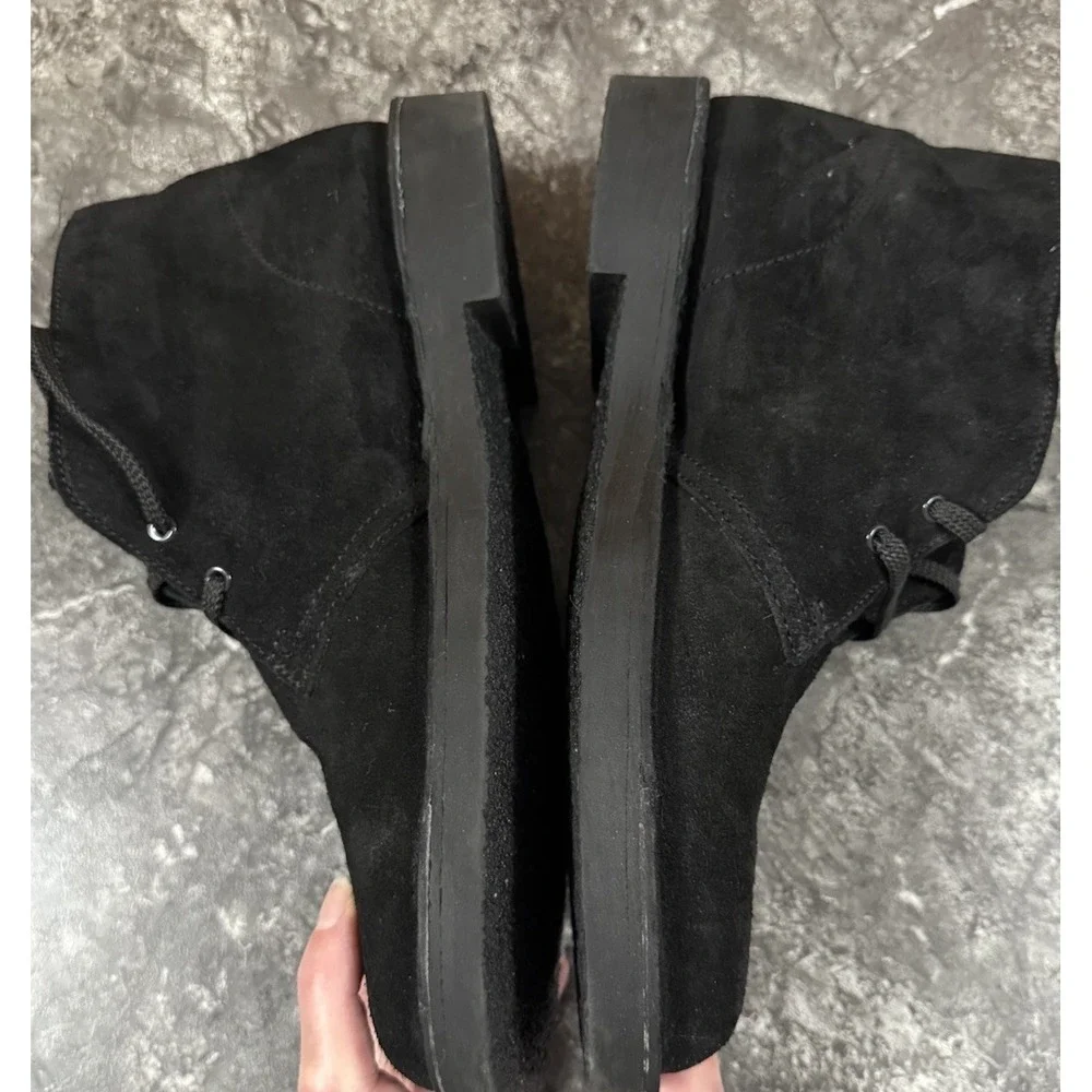 Clark's Collection Mens Shepton Chukka Desert‎ Black Suede Boots Sz 10M